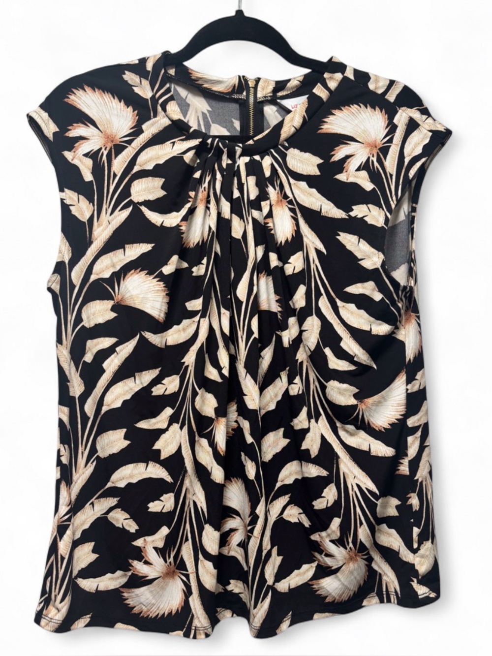 Liz Claiborne Floral Print Sleeveless Blouse Top (Size M)